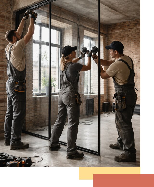 Стеклянные перегородки лофт — изготовление и монтаж в Нефтеюганске