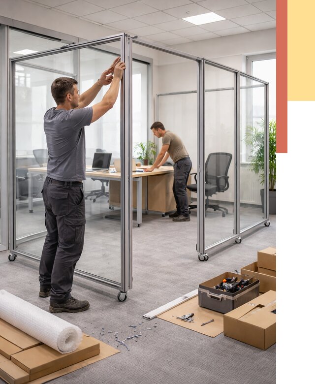 Мобильные офисные перегородки в Нефтеюганске от 12710 руб. — установка под ключ | ОТДЕЛОЧНИК-Нфт