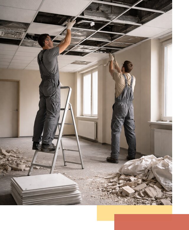 Демонтаж потолков Армстронг профессионально в Нефтеюганске