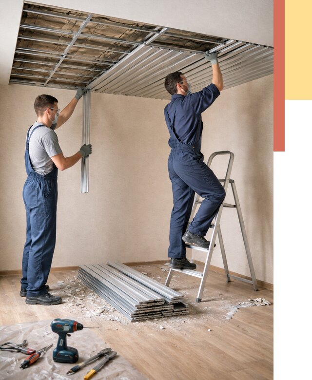 Демонтаж реечного потолка в Нефтеюганске от 4576 руб. быстро и недорого | ОТДЕЛОЧНИК-Нфт