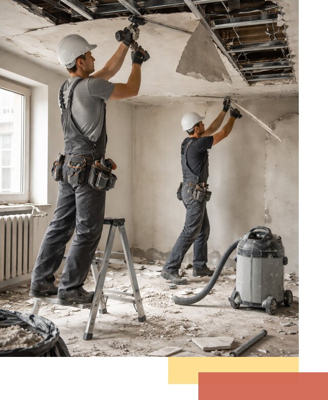 Демонтаж гипсокартонного потолка в Нефтеюганске быстро и аккуратно