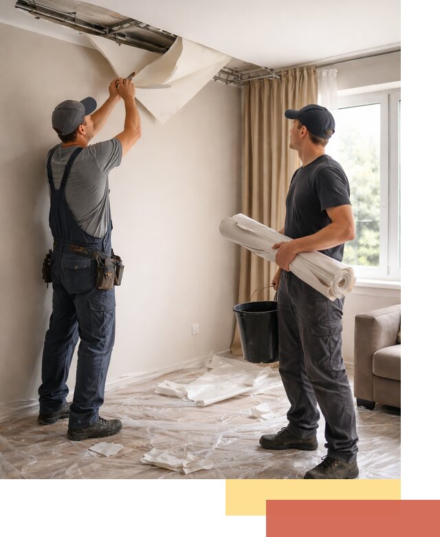 Демонтаж натяжного потолка в Нефтеюганске быстро и аккуратно