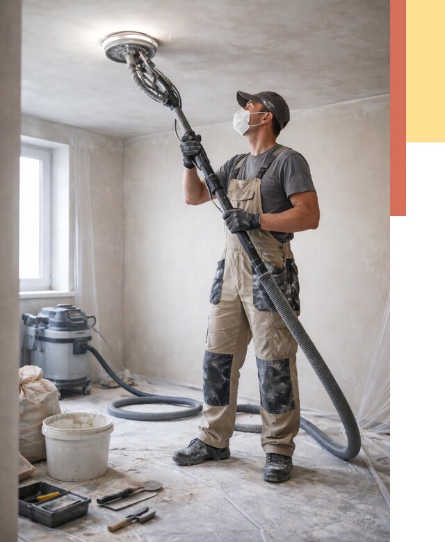 Шлифовка потолка в Нефтеюганске от 3559 руб. — услуги шлифования потолка | ОТДЕЛОЧНИК-Нфт