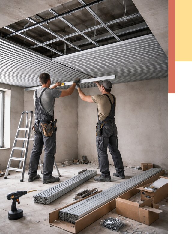 Монтаж реечного потолка в Нефтеюганске от 4576 руб. под ключ | ОТДЕЛОЧНИК-Нфт