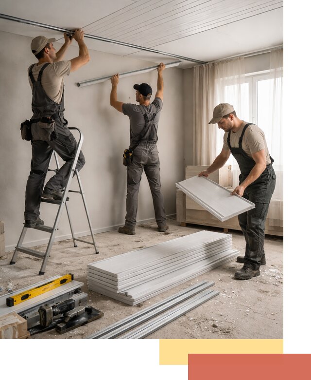 Монтаж потолка из ПВХ панелей в Нефтеюганске оперативно и качественно