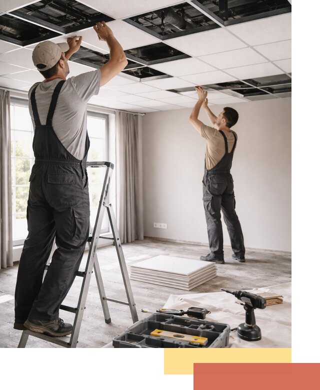 Замена плит подвесного потолка в Нефтеюганске быстро и качественно