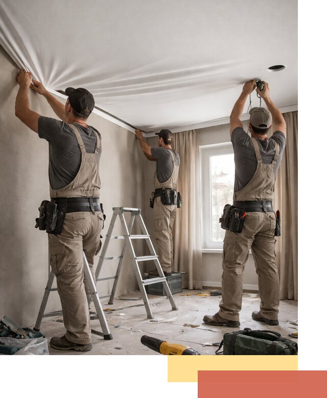 Монтаж матового натяжного потолка в Нефтеюганске качественно и быстро