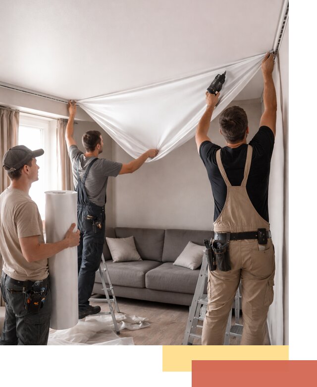 Монтаж сатинового натяжного потолка в Нефтеюганске качественно и быстро