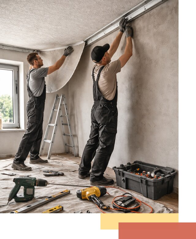 Монтаж фактурного натяжного потолка в Нефтеюганске качественно и быстро