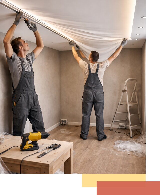 Монтаж натяжного потолка с подсветкой в Нефтеюганске цена и сроки