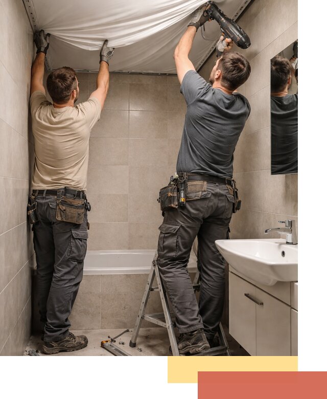 Монтаж натяжного потолка в ванной в Нефтеюганске быстро и качественно