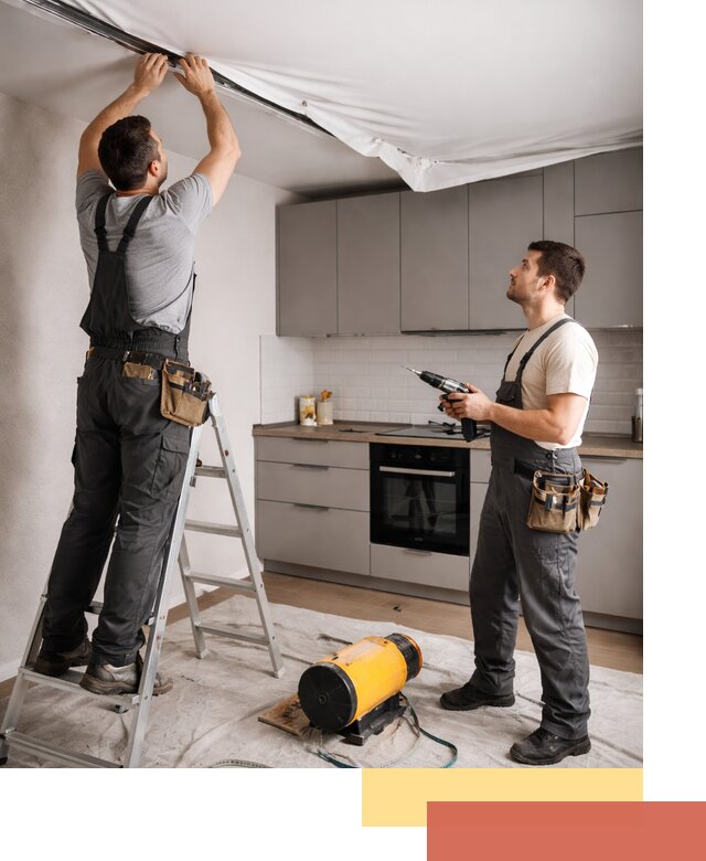 Монтаж натяжного потолка на кухне в Нефтеюганске