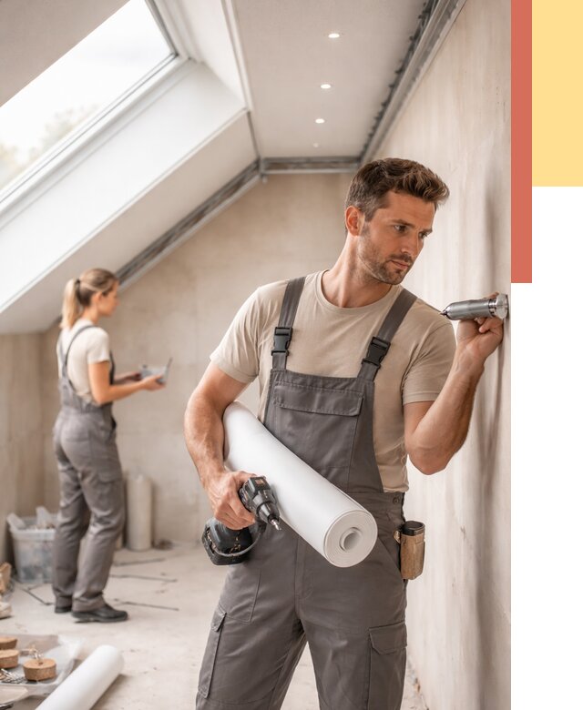 Монтаж натяжного потолка на мансарде в Нефтеюганске от 3559 руб. | ОТДЕЛОЧНИК-Нфт