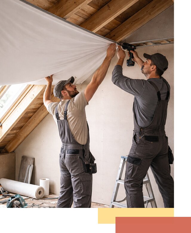 Монтаж натяжного потолка в мансарде в Нефтеюганске