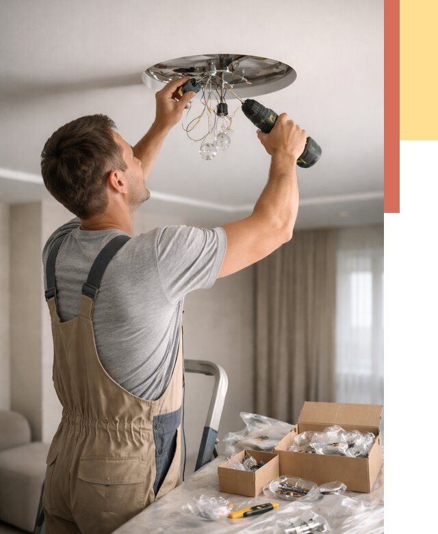 Установка люстры в натяжной потолок в Нефтеюганске от 1220 руб. | Быстро и недорого — ОТДЕЛОЧНИК-Нфт