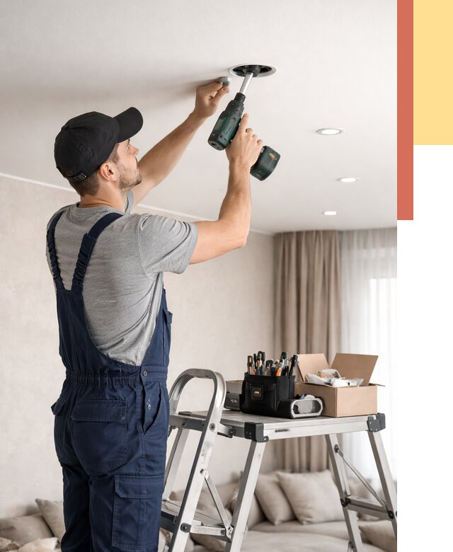 Установка и монтаж точечных светильников в натяжной потолок в Нефтеюганске от 1830 руб. | ОТДЕЛОЧНИК-Нфт