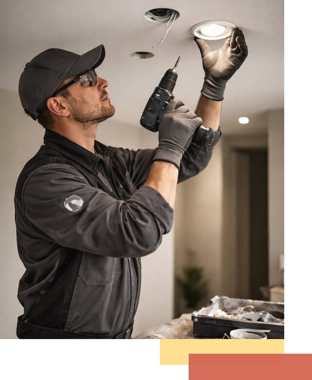 Установка точечных светильников в натяжной потолок в Нефтеюганске