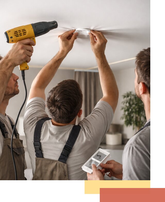 Ремонт прокола полотна натяжного потолка в Нефтеюганске