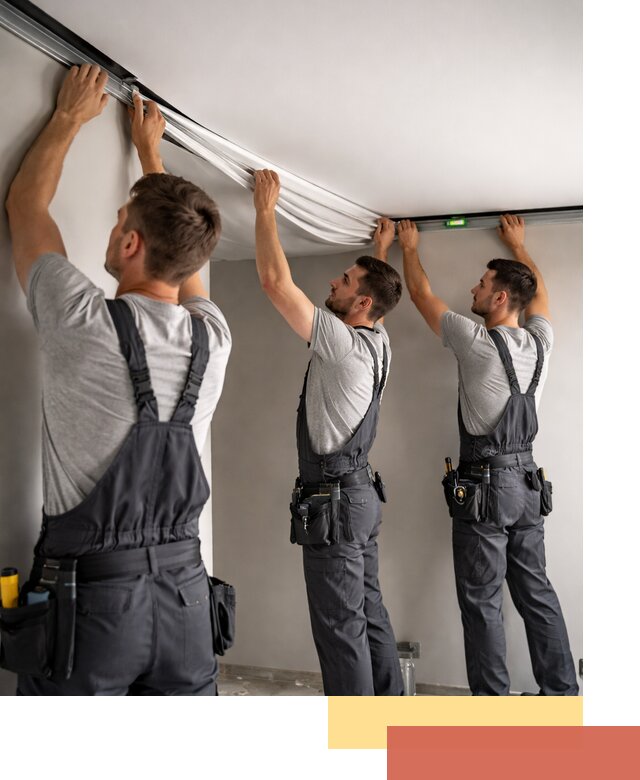 Теневые натяжные потолки в Нефтеюганске: монтаж и отделка быстро и качественно