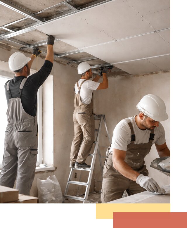 Одноуровневый потолок из гипсокартона в Нефтеюганске — монтаж и отделка