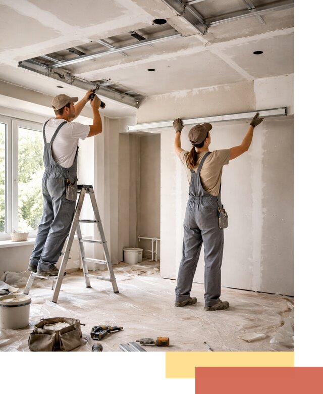 Монтаж многоуровневого потолка из гипсокартона в Нефтеюганске