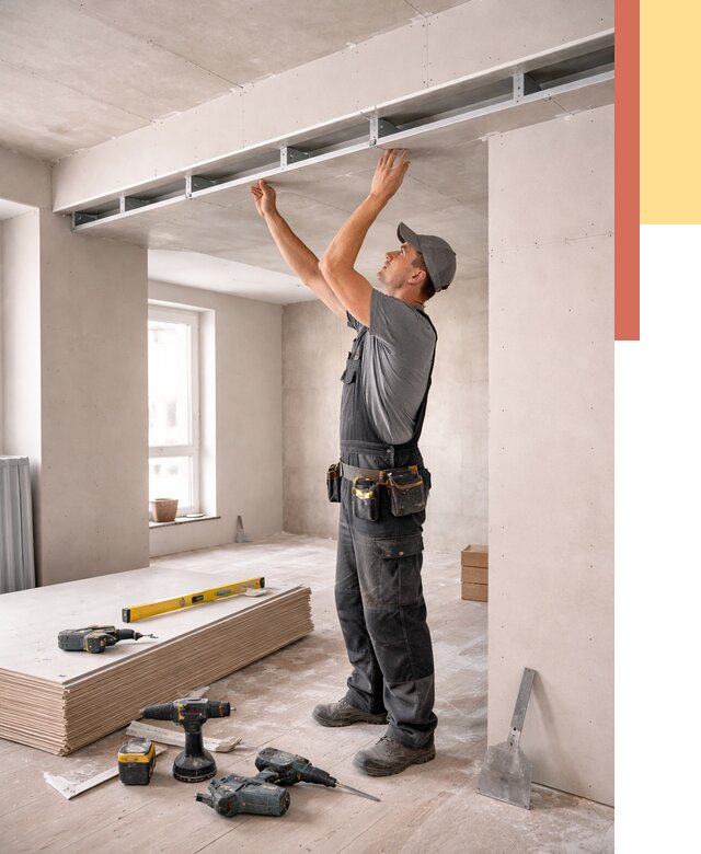 Потолок из гипсокартона с нишей в Нефтеюганске от 1271 руб. под ключ | ОТДЕЛОЧНИК-Нфт