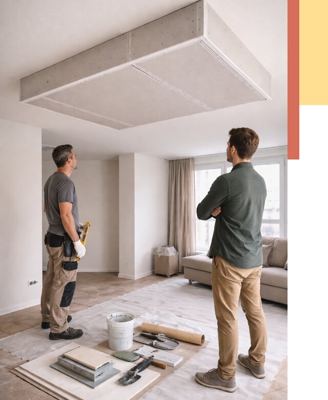 Короб на потолке из гипсокартона в Нефтеюганске от 2237 руб. — монтаж и услуги под ключ | ОТДЕЛОЧНИК-Нфт