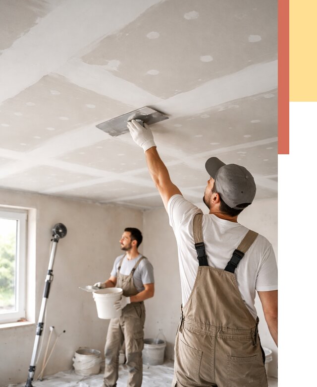 Шпаклевка потолка из гипсокартона в Нефтеюганске от 3254 руб./м2 — услуги под ключ | ОТДЕЛОЧНИК-Нфт