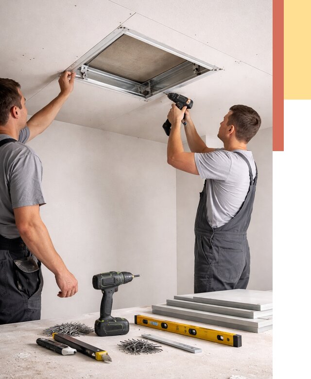 Установка люка в потолок ГКЛ в Нефтеюганске от 2542 руб. под ключ | ОТДЕЛОЧНИК-Нфт