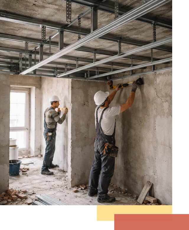 Монтаж каркаса потолка из профильного профиля в Нефтеюганске