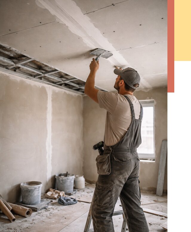 Ремонт потолка из гипсокартона в Нефтеюганске от 661 руб./м² — быстро и недорого | ОТДЕЛОЧНИК-Нфт