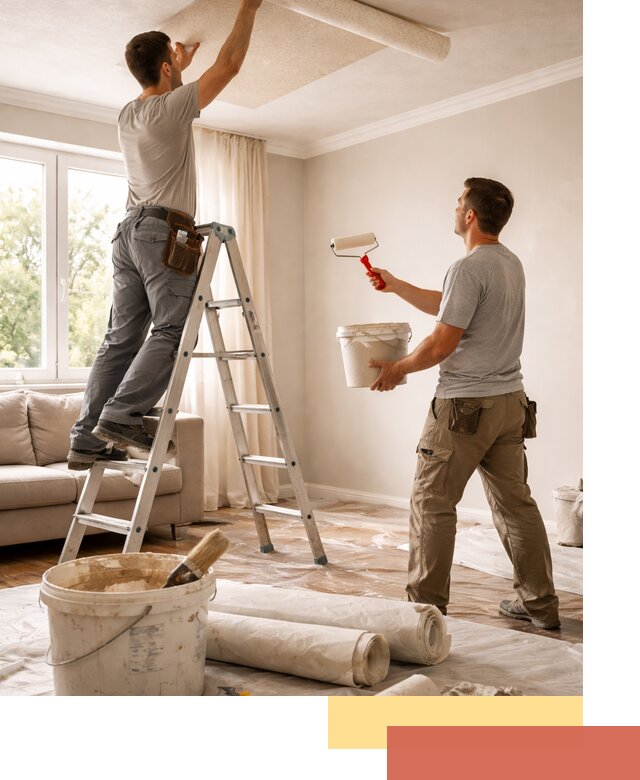 Поклейка обоев на потолок в Нефтеюганске — качественно и быстро