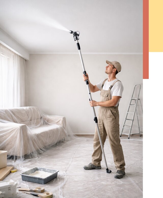 Покраска потолка краскопультом в Нефтеюганске от 4576 руб. быстро и недорого | ОТДЕЛОЧНИК-Нфт