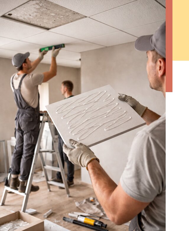 Монтаж потолочной плитки в Нефтеюганске от 4576 руб. — быстро и недорого | ОТДЕЛОЧНИК-Нфт