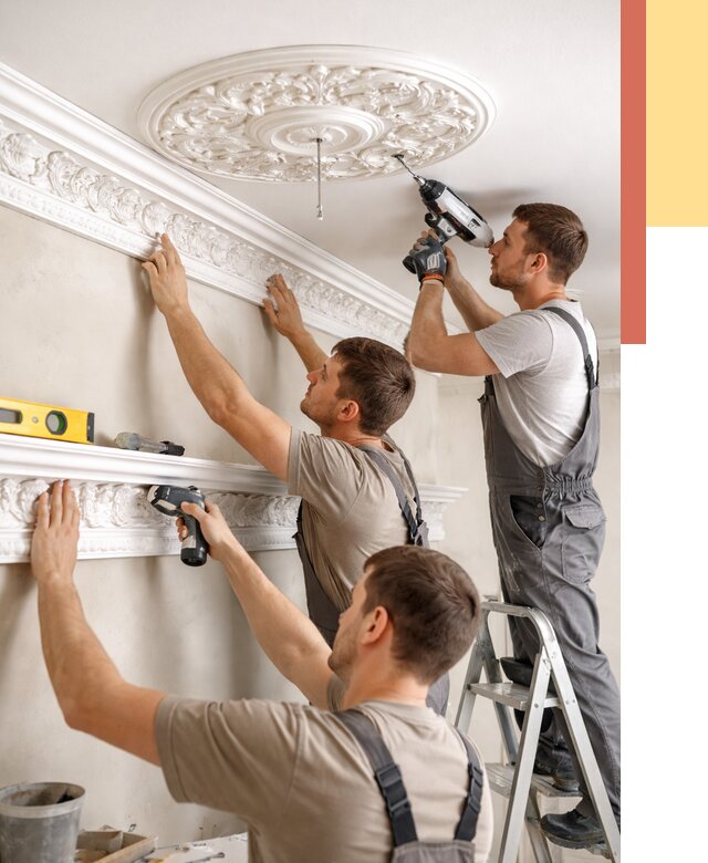 Монтаж лепнины на потолок в Нефтеюганске от 3254 руб. быстро и недорого | ОТДЕЛОЧНИК-Нфт