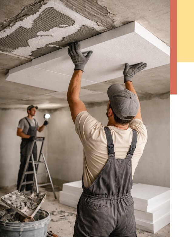 Утепление потолка пенопластом в Нефтеюганске от 4576 руб/м2 — недорого и быстро | ОТДЕЛОЧНИК-Нфт