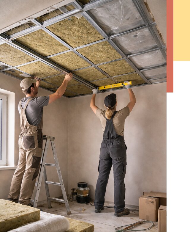 Шумоизоляция потолка в Нефтеюганске от 1271 руб. под ключ — услуги ОТДЕЛОЧНИК-Нфт